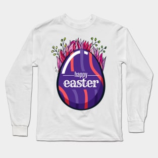 Happy Easter day. A Purple Easter Egg Long Sleeve T-Shirt